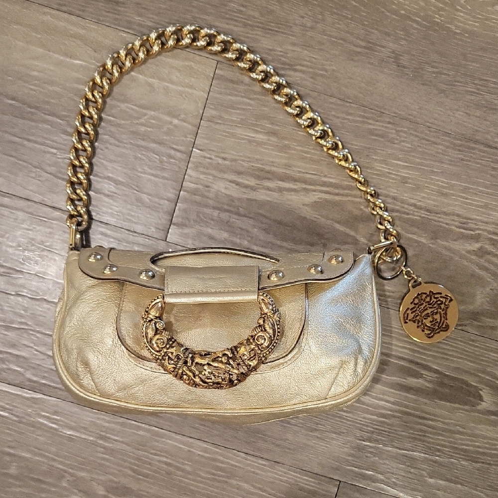Versace Gold Designer Women's Shoulder Bag
